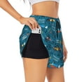 thumbnail image 2 of Disketp Construction Trucks Print Women's Shorts Workout Shorts for Athletic Gym Running Shorts with Phone Pockets Small, 2 of 8