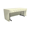 thumbnail image 1 of LA Linen TCpop-OB-fit-72x30x30-IvoryP25 1.95 lbs Open Back Polyester Poplin Fitted Tablecloth, Ivory, 1 of 4