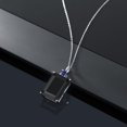 thumbnail image 4 of Gem Stone King 925 Sterling Silver Black Onyx and Blue Created Sapphire Pendant Necklace for Women (15.33 Cttw, Emerald Cut 18X13MM, With 18 inch Silver Chain), 4 of 4