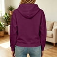 thumbnail image 4 of Womens Hooded Pullover Sweatshirts with Front Pocket,Solid Color Long Sleeve Tops for Casual Sporty Style Red S, 4 of 4