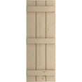 thumbnail image 3 of Ekena Millwork 16 1/2"W x 68"H Rustic Three Board Joined Board-n-Batten Knotty Pine Faux Wood Shutters (Per Pair), Primed Tan, 3 of 11