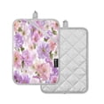 thumbnail image 2 of 2 Pack Pot Holders for Kitchen Heat Resistant Hot Pads Sets for Cooking Baking Lavender and Pink Flowers, 2 of 7