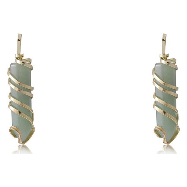 QualitChoice Wire Wrapped Charm Women Men Jewelry Making Anniversary Hanging Pendant Exquisite Crystal Keychains Accessories Green Aventurine 2Set