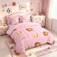 thumbnail image 2 of Manfei Kawaii Bowknot Ribbon 7pcs Queen Bedding,Softball Ball Sport Bedding Comforter Set Queen,Pink Reversible, 2 of 7