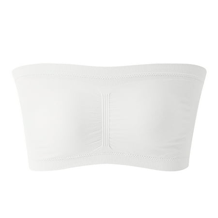 

MIASHUI Bras for Women Stretch Strapless 1 Piece Bra Summer Bandeau Bra Plus Size Strapless Bra Comfort Wireless Bra Padded Top Bra For Women