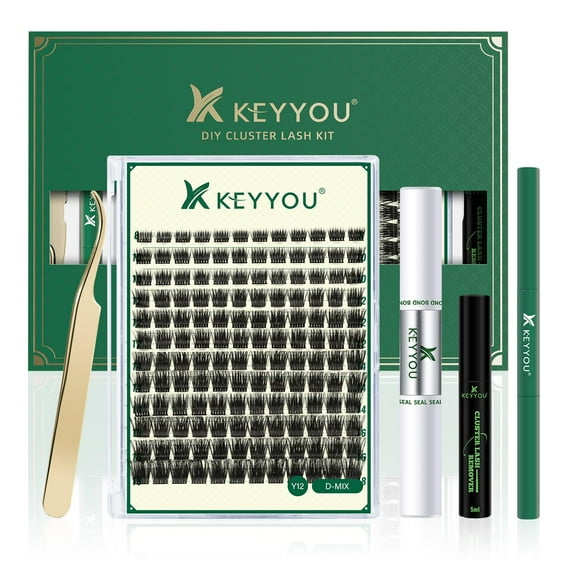 Kit de extensión de pestañas DIY KEYYOU, 144 piezas, kit Lash Clusters Y12