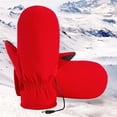 thumbnail image 1 of Gants Rouges Mitaines Hiver USB Chauffés Gants Chauds Chauffés Main Chauds Randonnée Conduite Course Cyclisme, 1 of 4
