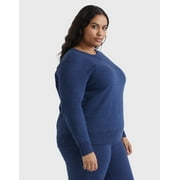Plus Size Just My Size Fleece Crew Sweatshirt Color: Navy Heather Size: 4X