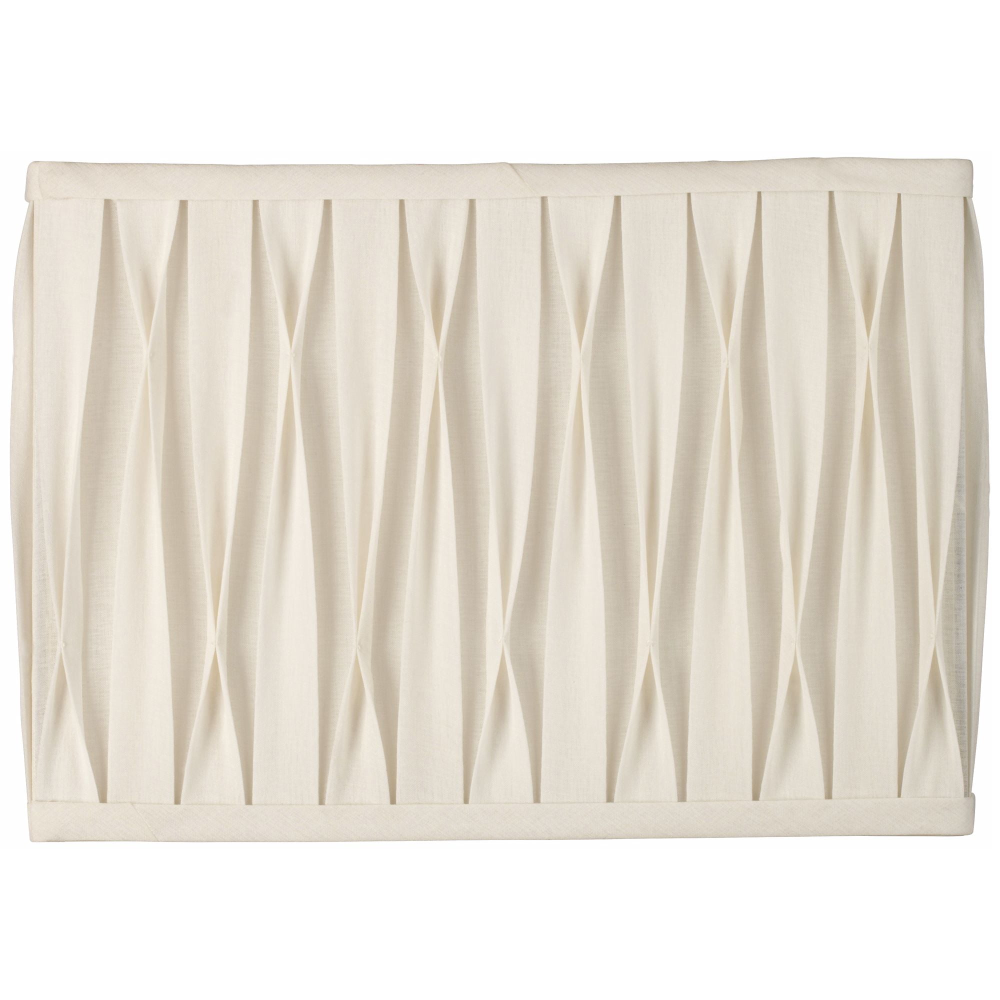 Springcrest White Pinched Pleat Medium Rectangle Lamp Shade 14" Wide x 7" Deep x 10" High (Spider) Replacement with Harp and Finial