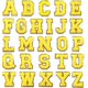 thumbnail image 1 of Zhuge 26 parches bordados con letras AZ para coser sobre la toalla, parches adhesivos de reparación del alfabeto para ropa, letras decorativas con borde dorado,DIY, amarillo, 1 of 5