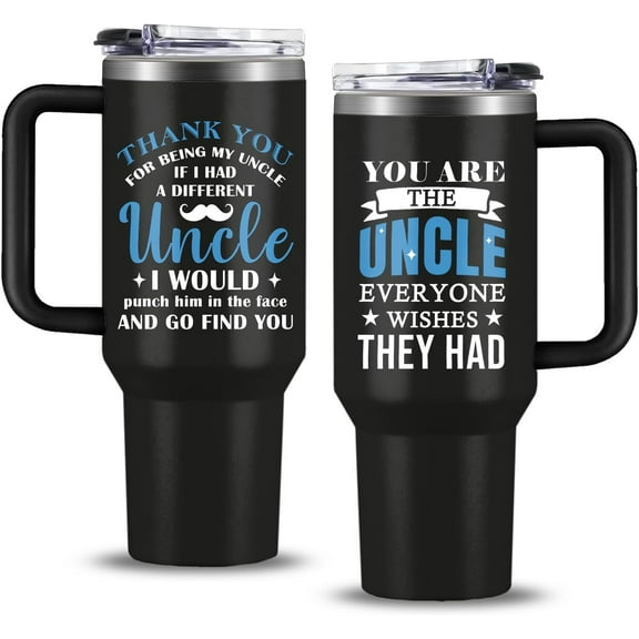 Gifts for Uncle, Uncle Tumbler 40oz With Handle, Uncle Gifts From Niece Nephew, Funny Uncle Gifts for Father''s Day Birthday Christmas, Best Uncle Gifts for New Uncle Funcle Coffee Mug