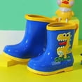 thumbnail image 4 of Kogui Kids Rain Boots Boys Kids Rain Boots Waterproof Printed Rubber boots with Handles Size 3.5 (Blue,Big Kids 3.5), 4 of 4
