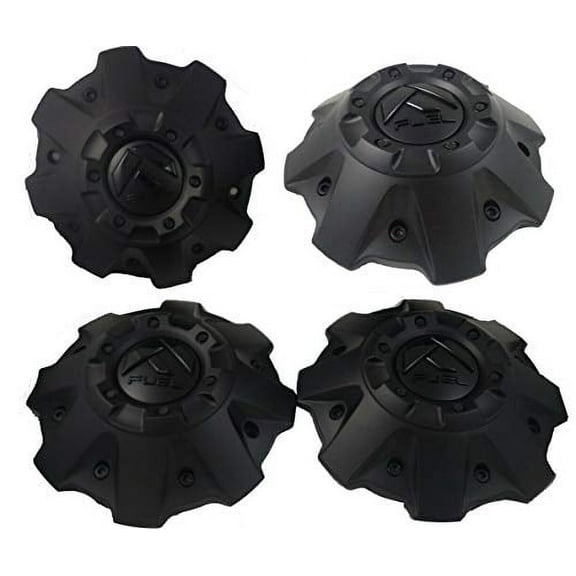 4 Pack - Fuel Matte Black with Matte Black Emblem Wheel Center Cap # 1001-63B