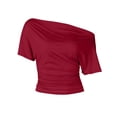 thumbnail image 4 of RUTAYY Women's T-Shirt Solid Color Summer Asymmetrical Waistband Short Sleeve Tee Shirts Warm Weather Breathable Trendy Vacation Tees, 4 of 4