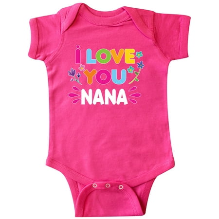 

Inktastic I Love You Nana with Flowers Gift Baby Girl Bodysuit
