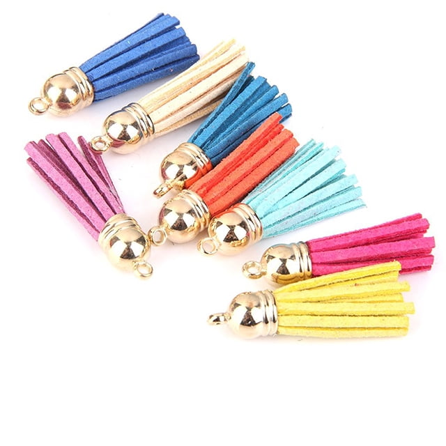12Pcs Tassel Pendant Charms for Bag Key Chain Craft 4.3cm Colorful
