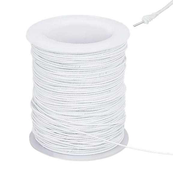 Cotton Thread Covered with Wire Rope White 1mm about 50.00 Yards(45.72m)/Roll