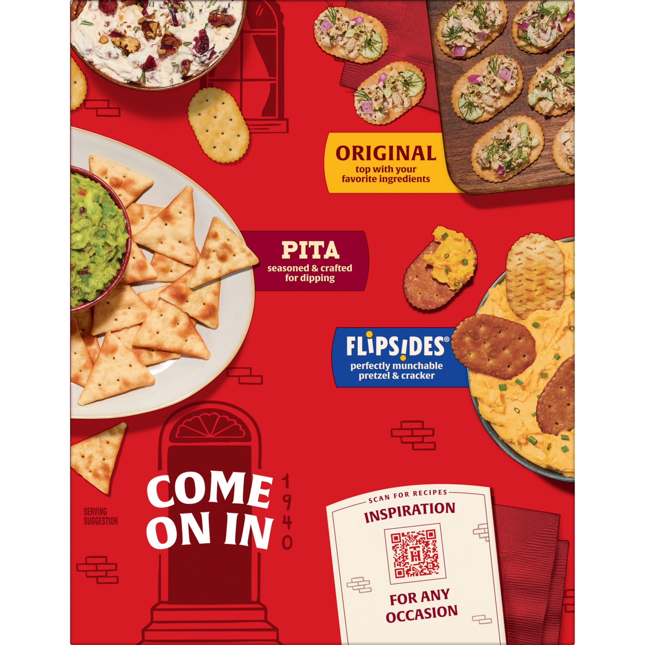 Town House Pita Mediterranean Herb Oven Baked Crackers, Salty Snacks, 9.5 oz