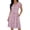 s32-pink dresses for women, variant on Womens V Neck Midi Dress Button Down Short Sleeve Knee Length Dress Elastic Waist Swing Dresses Casual A Line Dresses with Pockets Hot Pink,M