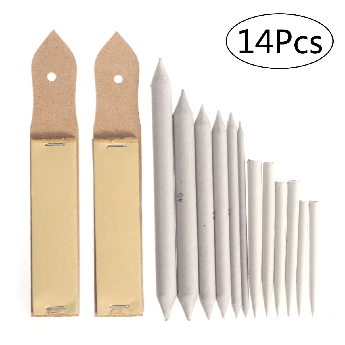 Deror Pencil Blending Stumps and Tortillions Set Drawing Tools with 2Pcs Sandpaper Pencil Pointer for Sketch