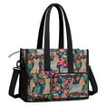 thumbnail image 2 of Teacher Tote Bag,Yorkie Dog and Flower Florals Teacher Utility Tote Bag,Large Work Tote Bags for Women with Multiple Pockets,Top Zipper Closure,13.8x10.6x6.7 Inch, 2 of 5