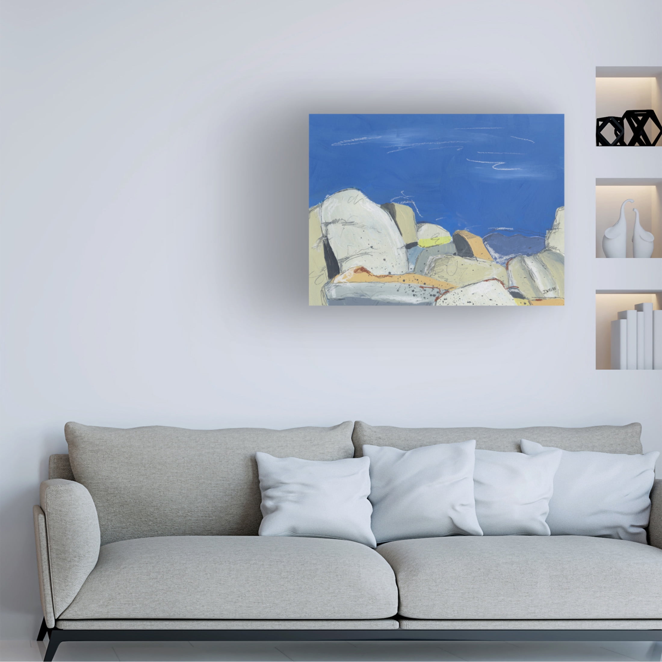 Canvas Wall Art - Jan Weiss 'Joshua Tree Boulders' Wall Art for Living Room, Bedroom, or Office Décor by Trademark Fine Art - 32 x 24 Inches