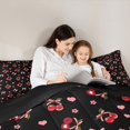 thumbnail image 4 of Feelyou Black Pink Bow Bedding Comforter Set 7 Pieces, Cute Cartoon Love Heart Full Bedding Set, Teens Kids Girls Women Reversible Fitted Sheet Flat Sheet, Breathable Home Decor, 4 of 8