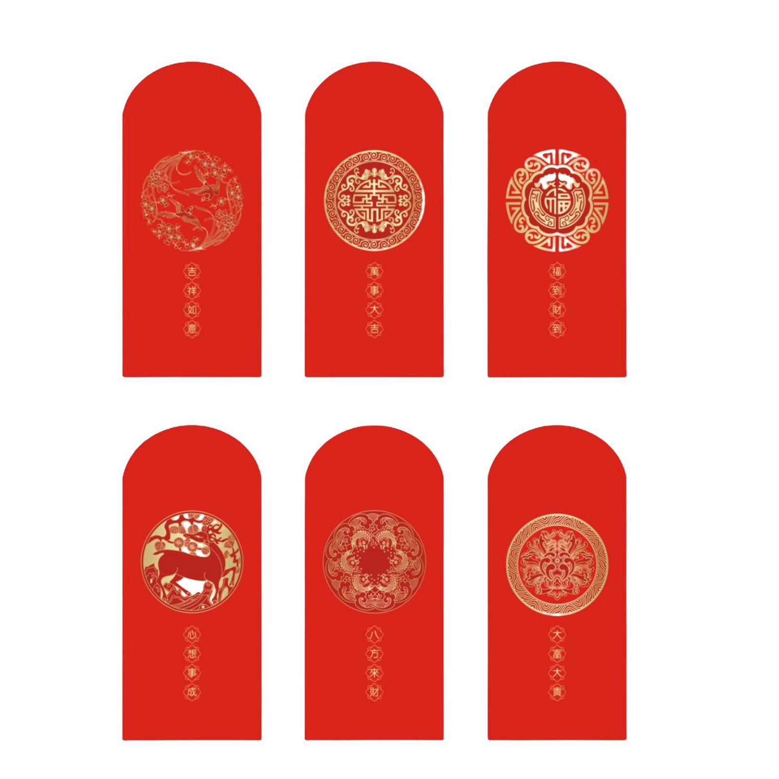 Chinese Red Envelopes X5 Money Pouch Pockets Chinese Lunar 