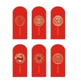 thumbnail image 1 of Flmtop 6 Pcs Enveloppes Rouges avec Mots Bénédiction Lapin Chinois 2023 Nouvel An Lunaire Argent Rouge Décor pour Cadeau, 1 of 11