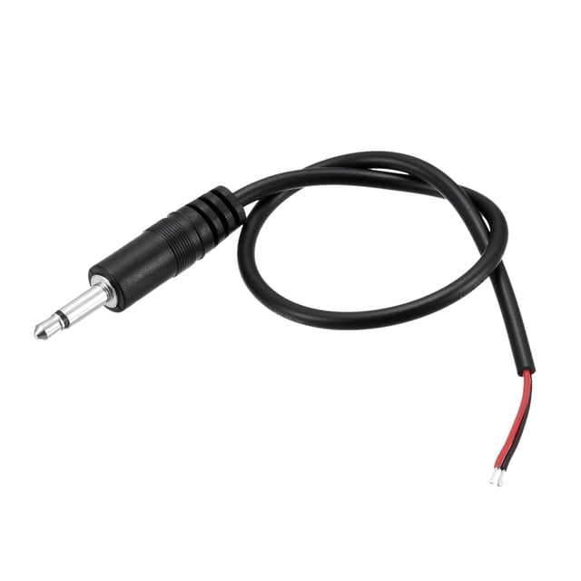 Uxcell Conector macho de 3.5mm, cable de audio de 2 polos TS de cable desnudo de 1/8" de 0.25m, paquete de 4