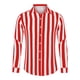 thumbnail image 5 of Camisa Casual de Manga Larga de Rayas Verticales para Hombre INSPIRE CHIC, Ajuste Regular, XL, Rojo y Blanco, 5 of 7