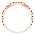 thumbnail image 5 of 0.36 ctw Wedding Band for Women - 14K White/Rose Gold Natural Garnet Stackable Eternity Ring, 5 of 6