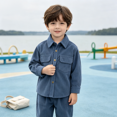 thumbnail image 2 of YOUYEDIAN Button Down Shirts for Boys Spring Fall Casual Fashion Shirts Long Sleeve Collared Tops, 2 of 5