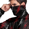 thumbnail image 4 of Havenx Sun Protection Shirts for Men Lightning Print Long Sleeve Rapid Dry Shirts with Mask Hooded Upf 50+ Rash Guard Fishing Casual Summer Lightweight Hiking Blouses,Deep Red L, 4 of 5