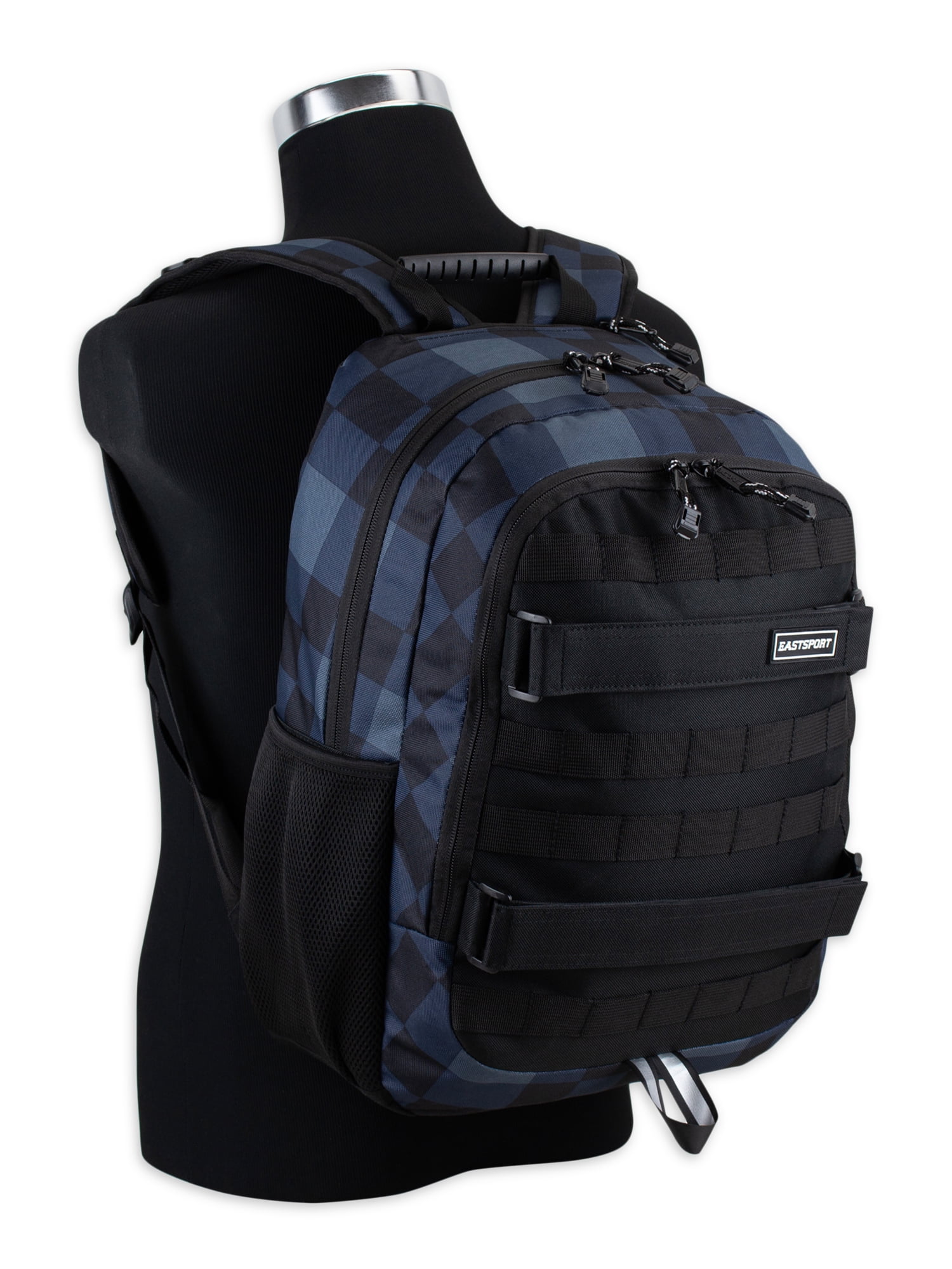 Eastsport Strategic Skater Backpack, Blue Plaid