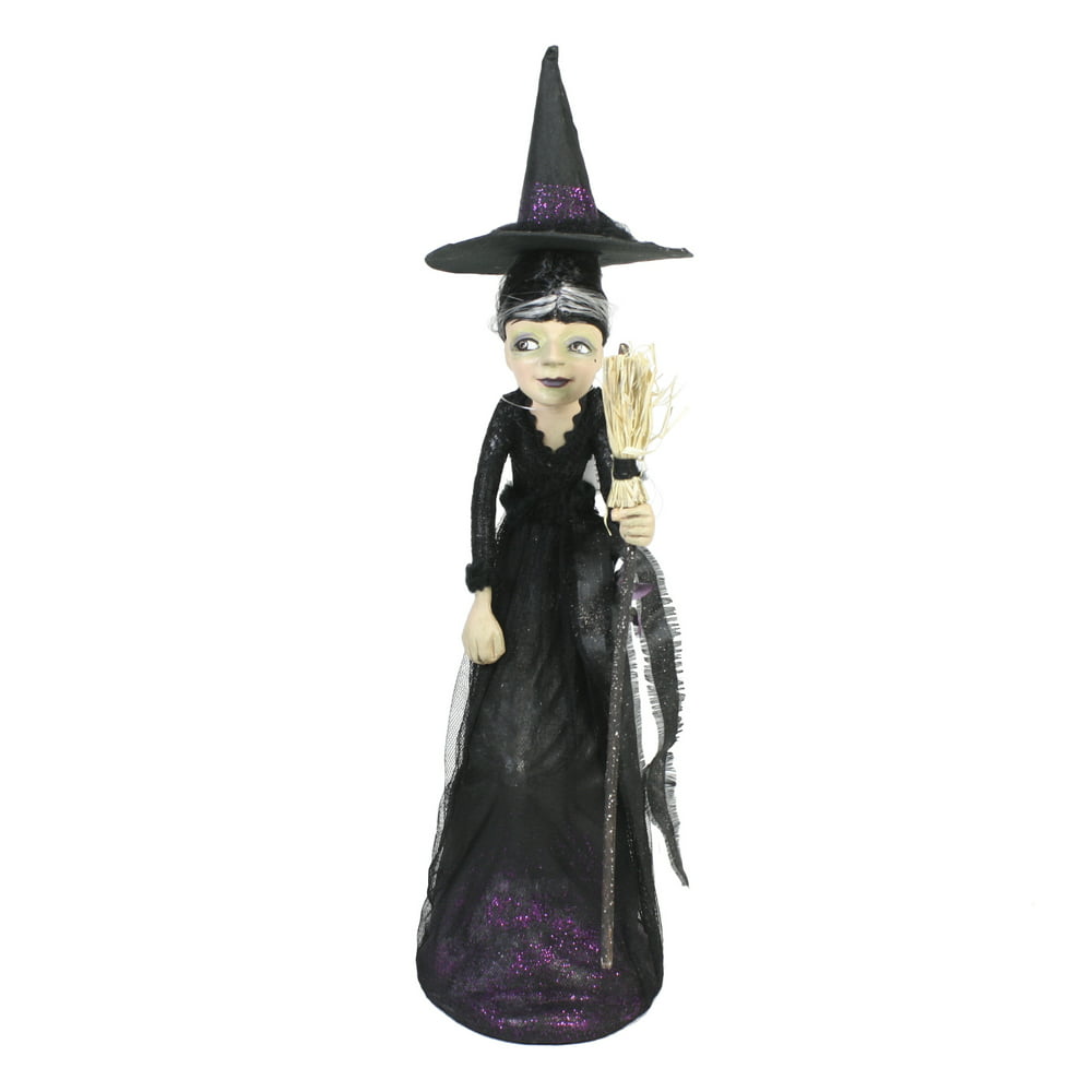 Witch With Broom Figurine Decoration - Walmart.com - Walmart.com