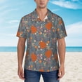 thumbnail image 4 of Balery Floral Squirrel Print Men's Hawaiian Shirts Short Sleeve Beach Shirt Relaxed Fit Vacation Button Down Shirts-Large, 4 of 9