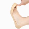 thumbnail image 5 of Women's Ultra Low Cut No Show Socks with Anti-Slip Silicone Grip and Seamless Toe Protection 4-Pack - One Size Fits Most, Beige, 5 of 6
