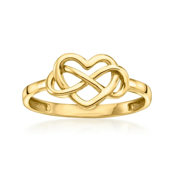 Ross-Simons 10kt Yellow Gold Infinity Heart Ring, Women's, Adult