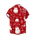 thumbnail image 3 of Mens Manga Corta Botón Abajo Camisas, Cuello de Vuelta Impresa Blusa, Top de Verano de la Moda Casual, 3 of 5