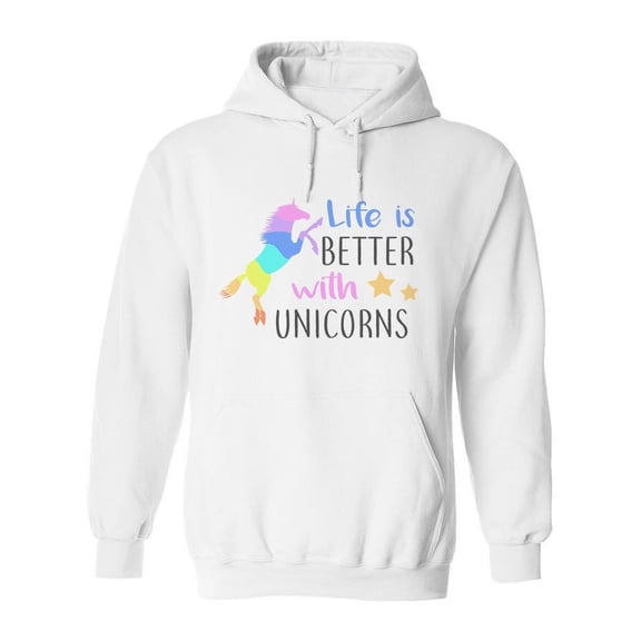 Life Is Better Unicorn Hoodie Women -Image by Shutterstock, Female Large