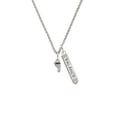 thumbnail image 2 of Delight Jewelry Silvertone Small Bare Feet Silvertone Balance Bar Charm Necklace, 23", 2 of 4