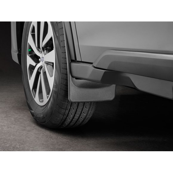 Fits 2020-2024 Subaru Outback Weathertech Mud Flap 110115 Direct-Fit; Set of 2; Contoured; Without Logo; Black; Thermoplastic; QuickTurn Fastening System