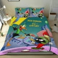 thumbnail image 1 of Pato Dodgers Conjunto de sábanas temático, trío de piezas, cómodo y amigable con la piel, diseño único, regalo de decoración para el hogar para familiares, amigos y fans,135cm *200cm, 1 of 6