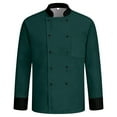 thumbnail image 5 of Unisex Chef Coat Long Sleeves Sleeves Double-Breasted Kitchen Chef Uniform Dark Green 3XL, 5 of 6