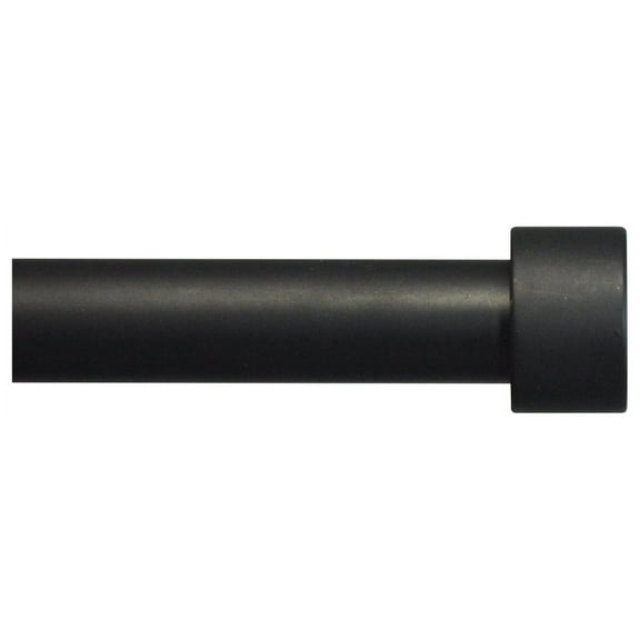 Urbanest Adjustable End Cap Drapery Rod, 5/8", Black, 28"-48"