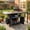 Black + Iron + American Design＋3, variant on TENGDA Black Foldable Outdoor Kitchen Cart Portable BBQ Grill Prep Station with Foldable Tabletop & Storage Space for Backyard and Patio