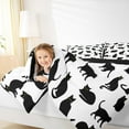thumbnail image 4 of jejeloiu Kawaii Kitten Bedding Comforter Set,Cartoon Cute Cats Twin Comforter Sets,White Black Bedding Set For Girls Boys,Super Cozy Room Decor Reversible,2pcs, 4 of 8