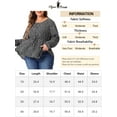 thumbnail image 5 of Unique Bargains Women's Plus Size Floral Long Sleeves Belt Tie Ruffle Peplum Top Blouses 3X Purple, 5 of 5