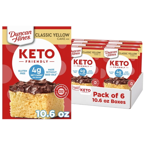 (6 pack) Duncan Hines Keto Friendly Classic Yellow Cake Mix, 10.6 oz.